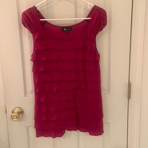 AB Studio, raspberry colored tier top. Size M VGUG